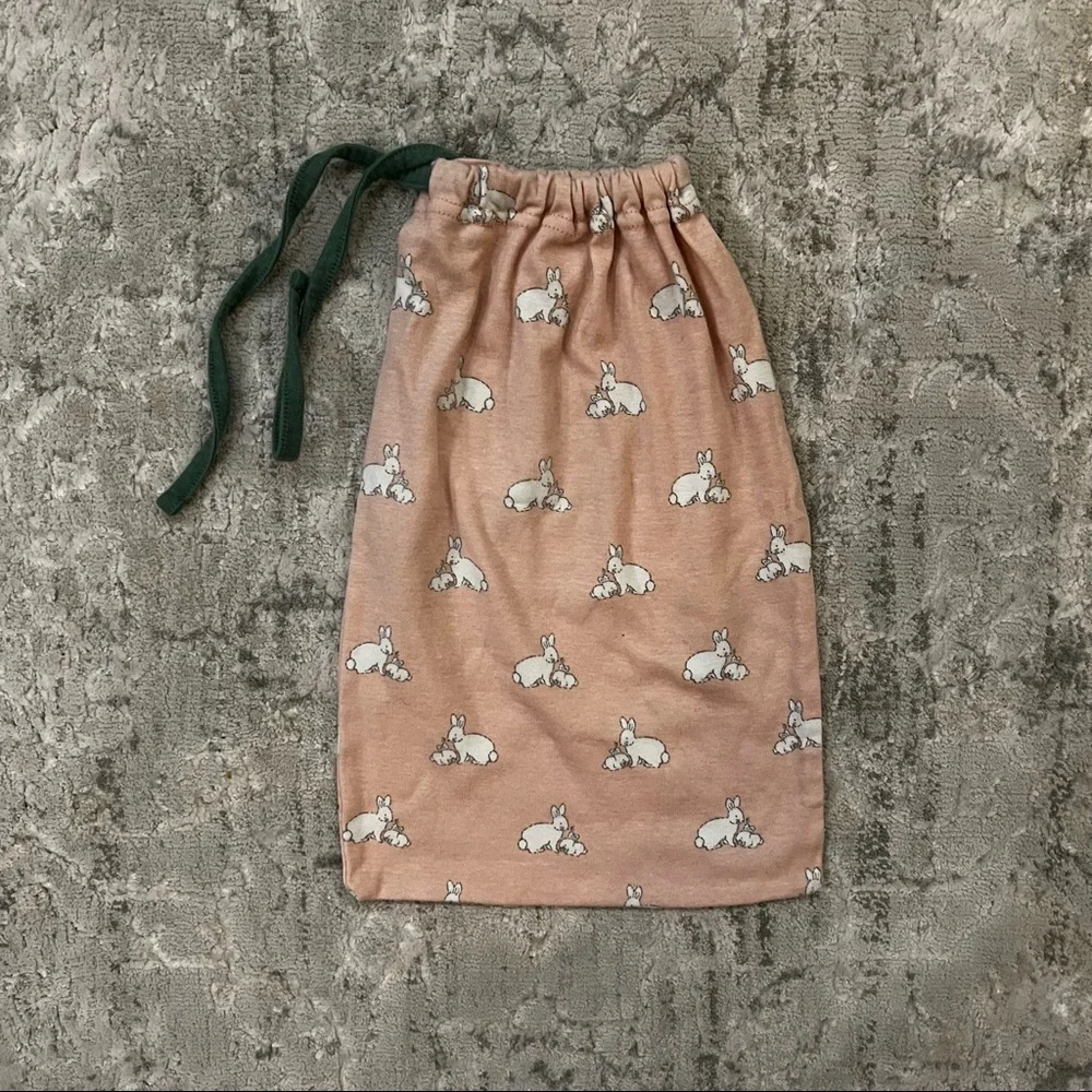 🐰 Baby Boden | Pale pink & white bunny cotton bag